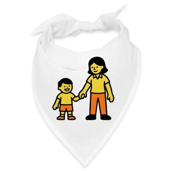 Erzieherin Kind Hand Logo - Bandana - Weiß - Vorne