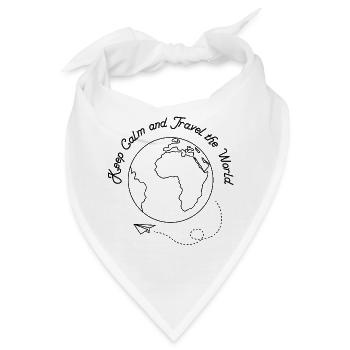 Bleib ruhig und reise um die Welt - Bandana - Weiß - Vorne