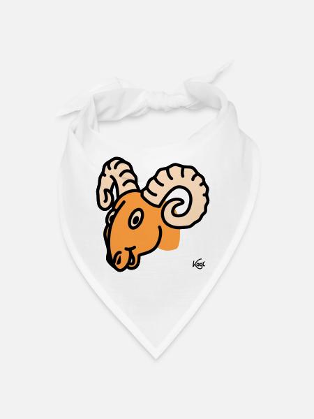 Widder groß - Bandana - Weiß - Vorne