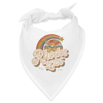 Rhodos 2026 Strand Retro - Bandana - Weiß - Vorne