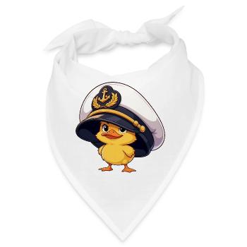 Kapitän Erpel Küken - Bandana - Weiß - Vorne