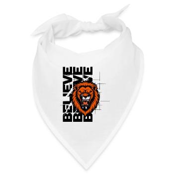 Rudernder Löwenkopf mit Kratzern - Bandana - Weiß - Vorne