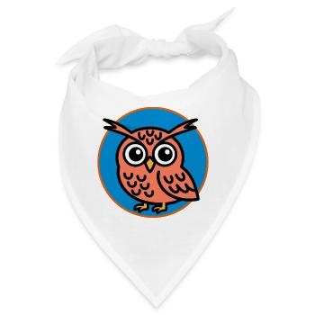 Süße Eule - Bandana - Weiß - Vorne