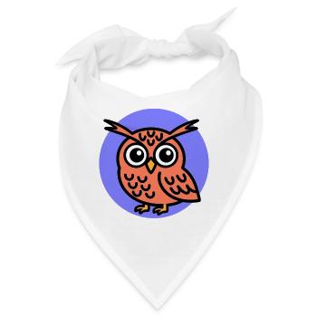 Süße Eule - Bandana - Weiß - Vorne
