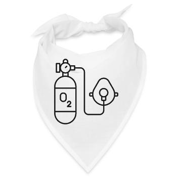 Sauerstoffflasche und Maskensymbol - Bandana - Weiß - Vorne
