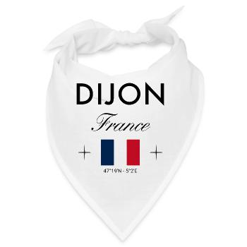 Dijon Frankreich Koordinaten Reise Souvenir - Bandana - Weiß - Vorne