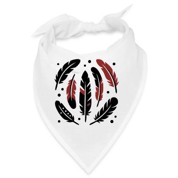 Vogelfedern Kreis Logo - Bandana - Weiß - Vorne