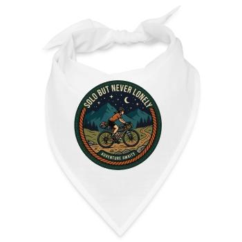 Solo-, aber niemals einsames Bikepacking-Patch - Bandana - Weiß - Vorne