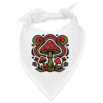 Psychedelische Pilze Grafik - Bandana - Weiß - Vorne