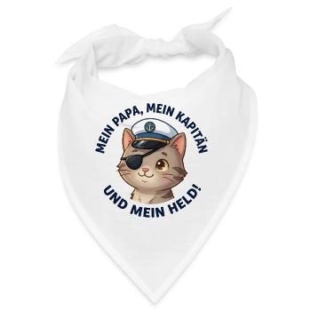 Mein Papa Kapitän und Held - Bandana - Weiß - Vorne