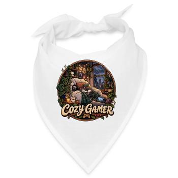 Cozy Gamer Nachtlounge - Bandana - Weiß - Vorne