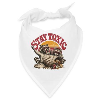 Stay Toxic Raccoon Sunset - Bandana - Weiß - Vorne
