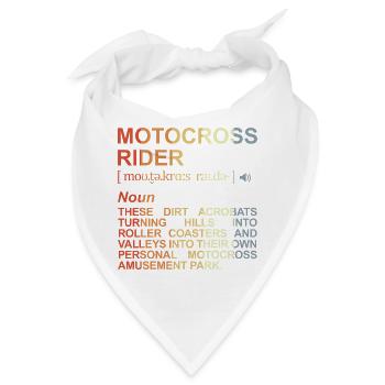 Motocross Fahrer Bedeutung - Bandana - Weiß - Vorne