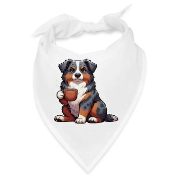 Australian Shepherd Aussie Aussiebesitzer Aussies - Bandana - Weiß - Vorne