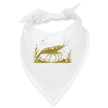 Goldene Garnele mit Botschaft - Bandana - Weiß - Vorne