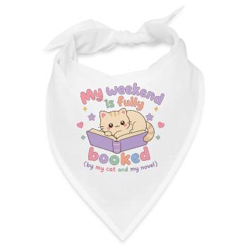 Bücherwurm-Katzen-Mama-Buch Tok Reading - Bandana - Weiß - Vorne