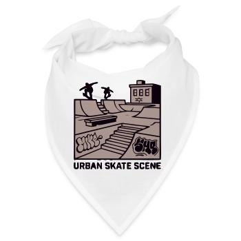 Skatepark Urban Scene Logo - Bandana - Weiß - Vorne