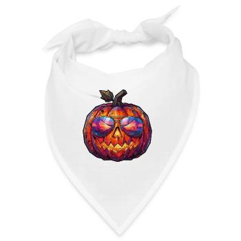 Poly Art Halloween Kürbis - Bandana - Weiß - Vorne