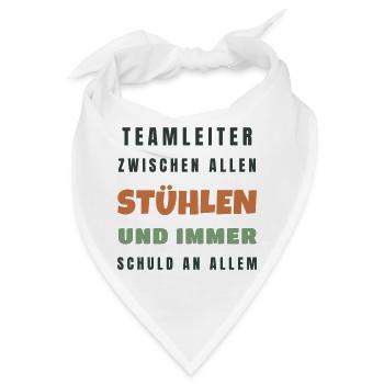 Teamleiter Zwischen allen Stühlen - Büro Humor - Bandana - Weiß - Vorne