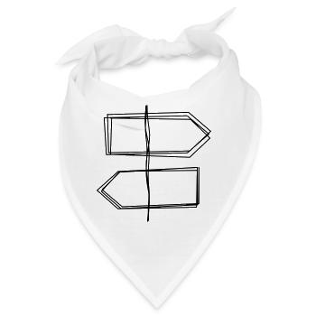 Wegweiser handgezeichnet - Bandana - Weiß - Vorne