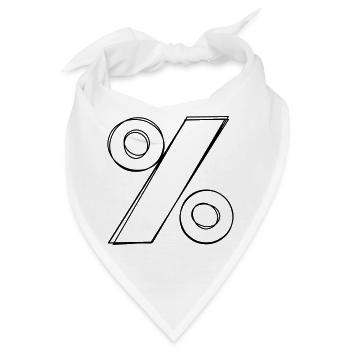 Prozentzeichen handgezeichnet - Bandana - Weiß - Vorne