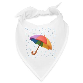 Regenbogen Regenschirm im Regen - Bandana - Weiß - Vorne