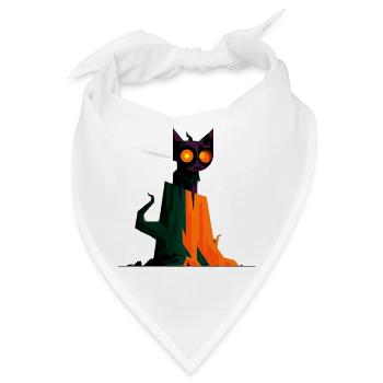 Spooky Geometry Cat - Bandana - Weiß - Vorne