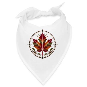 Blätterkreis Herbstmuster - Bandana - Weiß - Vorne
