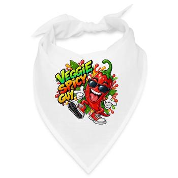 Veggie Spicy Guy Cartoon - Bandana - Weiß - Vorne