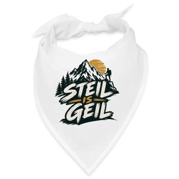 steil is geil - steil ist super - Bandana - Weiß - Vorne