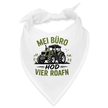 mei Büro hod vier Roafn - mein Büro hat 4 Reifen - Bandana - Weiß - Vorne