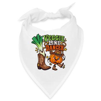 Veggie Line Dancer – Kürbis Cowboy Duo - Bandana - Weiß - Vorne
