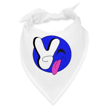 Smile_blue - Bandana - Weiß - Vorne