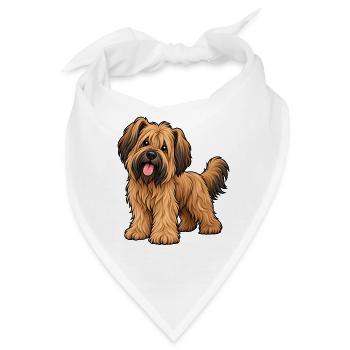 Briard Kawaii Style – Süßer Hütehund - Bandana - Weiß - Vorne