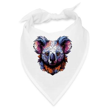 Koala Kopf Geometrisch Bunt - Bandana - Weiß - Vorne