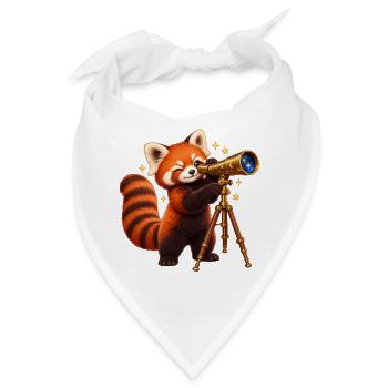 Sterneguckende Rote Panda mit Teleskop - Bandana - Weiß - Vorne
