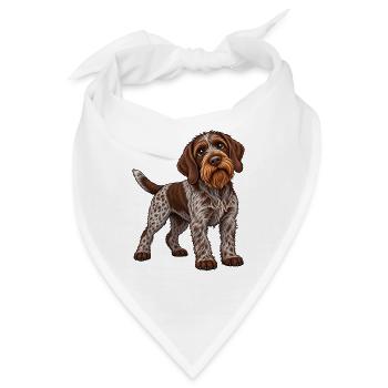 Griffon Korthals Kawaii Style – Süßer Hund - Bandana - Weiß - Vorne