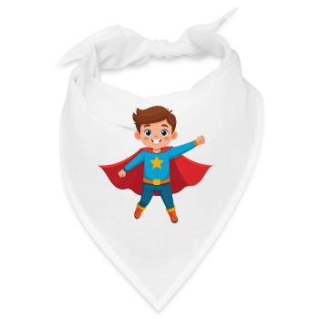 Kleiner Comic Superheld Kinder Helden Power Shirt - Bandana - Weiß - Vorne