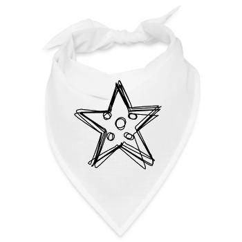 Seestern handgezeichnet - Bandana - Weiß - Vorne