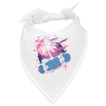 Skateboarding Retrowave - Bandana - Weiß - Vorne
