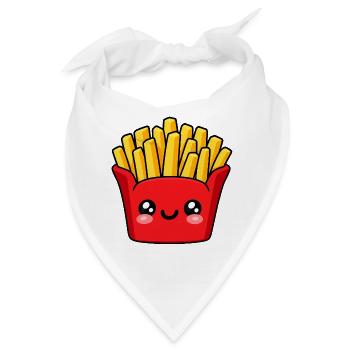 Kawaii Pommes Frites Lächeln - Bandana - Weiß - Vorne