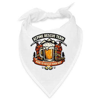 Alpine Rettungsteam Biermotiv - Bandana - Weiß - Vorne