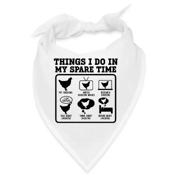 Huhn Humor Freizeit - Bandana - Weiß - Vorne