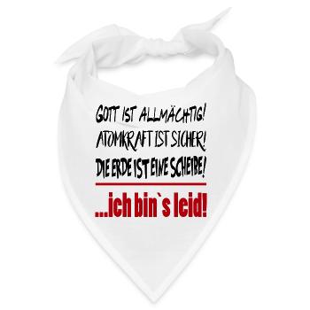 Erde Scheibe Gott Allmächtig Sprüche Floskel  - Bandana - Weiß - Vorne