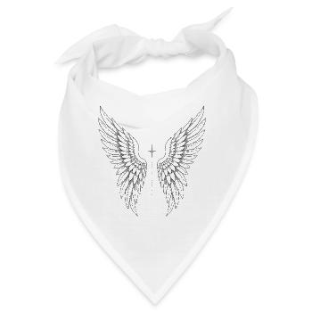 Nachtflügel mit Lichtlinien - Bandana - Weiß - Vorne