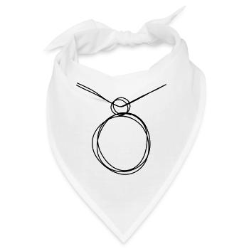 Medaillon handgezeichnet - Bandana - Weiß - Vorne