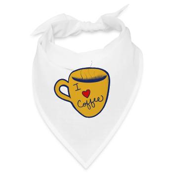 Ich liebe handgezeichnete Kaffeetasse - Bandana - Weiß - Vorne