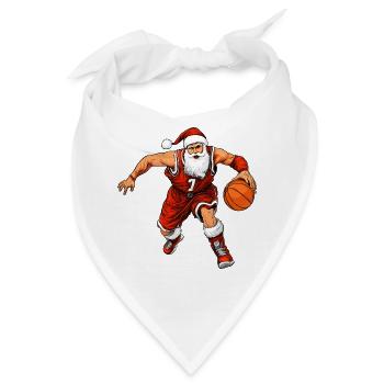 Basketballer Weihnachten / Santa - Bandana - Weiß - Vorne