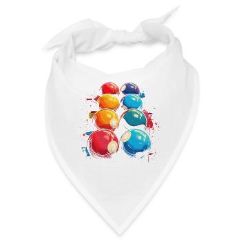Lustiges Billard - Bandana - Weiß - Vorne