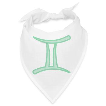 Zwillinge Sternzeichensymbol Pastel Grün - Bandana - Weiß - Vorne